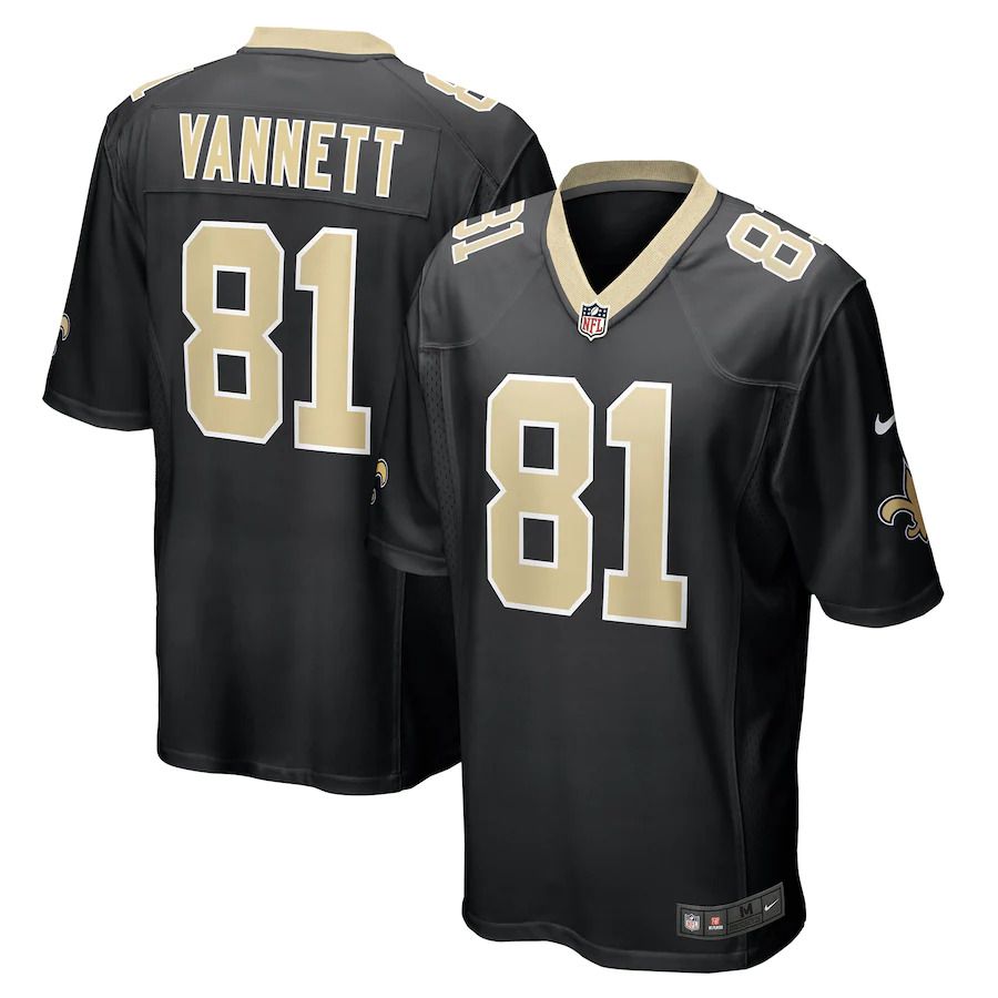 Men New Orleans Saints #81 Nick Vannett Nike Black Game NFL Jersey